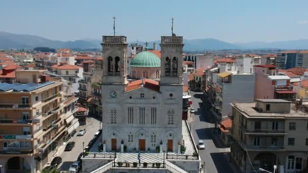 Flygfoto Över Metropolitan Church Basilika Och Det Centrala Torget Tripoli — Stockvideo