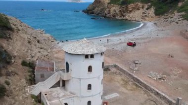 Aerial view over Tsoukalia beach in Alonissos, Sporades, Greece