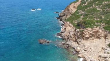 Aerial view over Tsoukalia beach in Alonissos, Sporades, Greece
