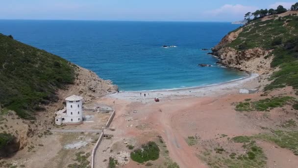 Aerial View Tsoukalia Beach Alonissos Sporades Greece — Video Stock