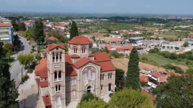Aerial panoramic view of Veria city, Central Macedonia, Greece.
