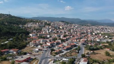 Aerial panoramic view of Veria city, Central Macedonia, Greece.