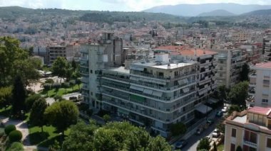 Aerial panoramic view of Veria city, Central Macedonia, Greece.
