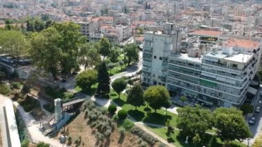 Aerial panoramic view of Veria city, Central Macedonia, Greece.