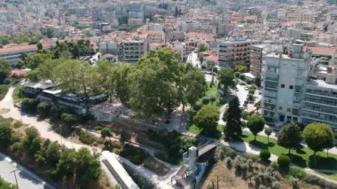 Aerial panoramic view of Veria city, Central Macedonia, Greece.
