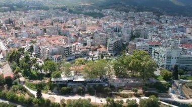 Aerial panoramic view of Veria city, Central Macedonia, Greece.