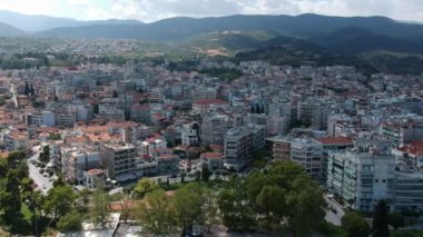 Aerial panoramic view of Veria city, Central Macedonia, Greece.