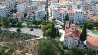 Aerial panoramic view of Veria city, Central Macedonia, Greece.