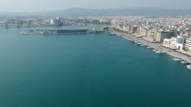 Aerial view over Volos seaside city, Magnesia, Greece