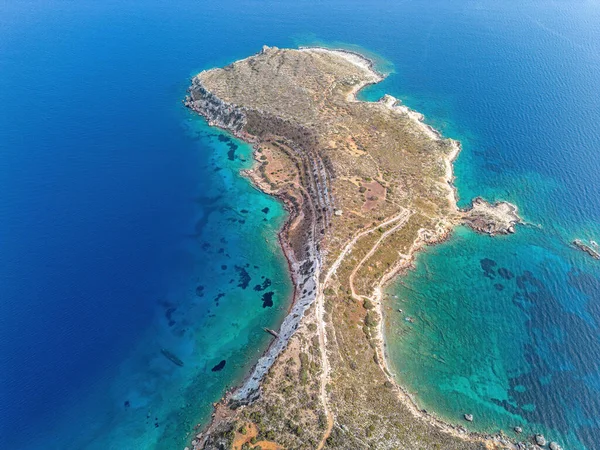 Vue Aérienne Sur Cap Rocheux Plytra Laconie Péloponnèse Grèce — Photo