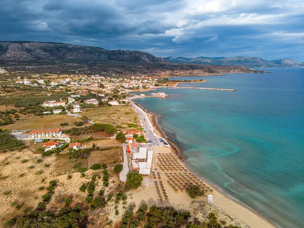 Vista Aérea Sobre Área Plytra Laconia Peloponeso Grecia — Foto de Stock