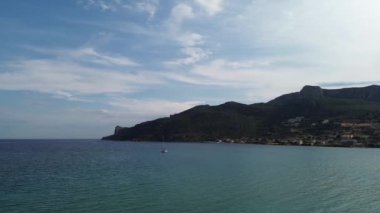 Laconia, Moreloponese, Yunanistan 'daki Plytra bölgesi üzerinde hava manzarası.