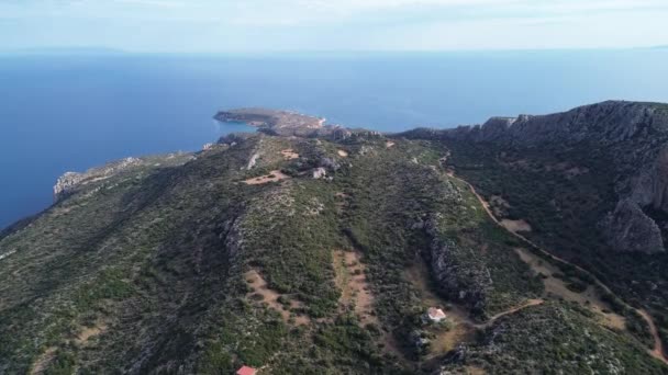 Uitzicht Vanuit Lucht Het Gebied Plytra Laconia Peloponnesos Griekenland — Stockvideo
