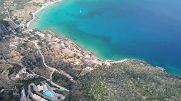 Vue Aérienne Sur Région Plytra Laconie Péloponnèse Grèce — Video