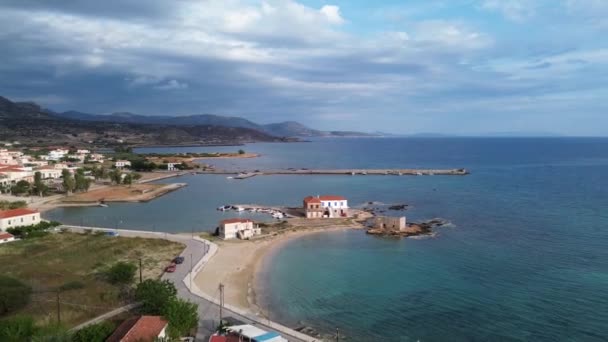 Uitzicht Vanuit Lucht Het Gebied Plytra Laconia Peloponnesos Griekenland — Stockvideo