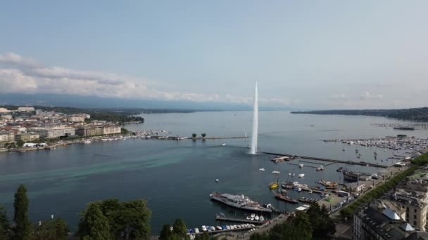 Vista Panorámica Aérea Ciudad Ginebra Suiza Hermosa Vista Panorámica Sobre — Vídeo de stock