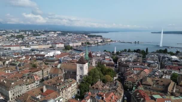 스위스 제네바 도시의 파노라마 제네바의 아름다운 파노라마 — 비디오