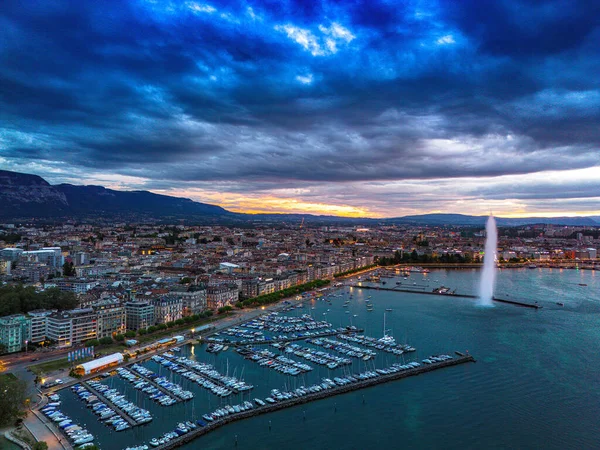Вид Повітря Над Женевським Озером Швейцарії Женева Зверху Швейцарії — стокове фото