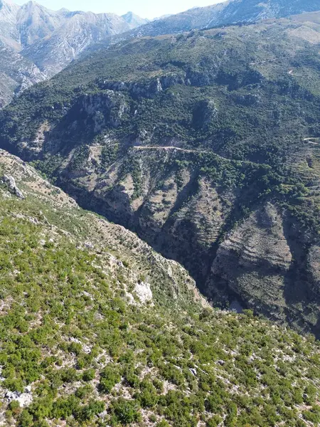 Вид Воздуха Знаменитое Ущелье Ридомо Горной Местности Мани Мессении Пелопоннес — стоковое фото