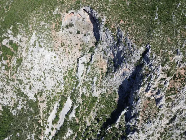 Vue Aérienne Sur Célèbre Gorge Ridomo Dans Région Montagneuse Mani — Photo