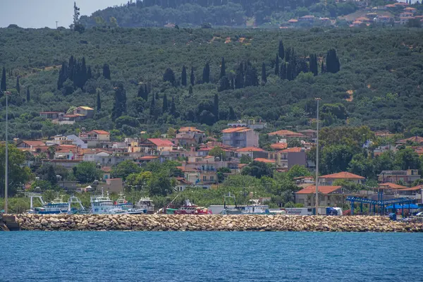 stock image Kyllini, Greece - June 10 2024: Panoramic seaside view of Kyllini town in Peloponnese, in Western Greece.