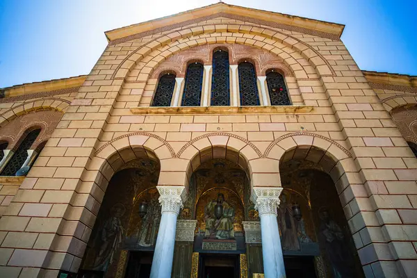 stock image Zakynthos, Greece - June 8 2024: Exterior view of Agios Dionysios (Saint Dionysios) Church in Zakynthos island, Greece. Agios Dionysios is the patron saint of the island. Zakynthos, Greece