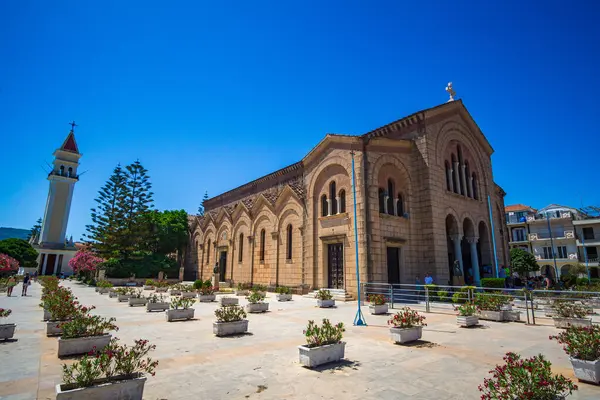 stock image Zakynthos, Greece - June 8 2024: Exterior view of Agios Dionysios (Saint Dionysios) Church in Zakynthos island, Greece. Agios Dionysios is the patron saint of the island. Zakynthos, Greece