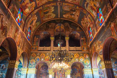 Yunanistan 'ın Zakynthos kasabasında yer alan Agios Kilisesi' nin (Saint) iç manzarası