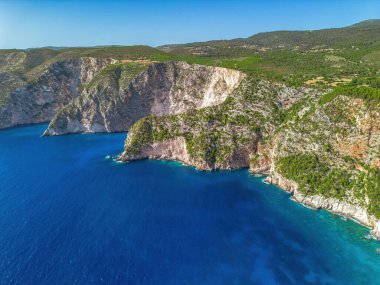 Batı Yunanistan 'ın Zakynthos adasındaki Kampi bölgesinin güzel hava manzarası