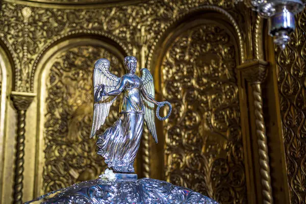 stock image Silver casket inside the Church of St Agios Dionysios with the remains of Saint Dionysius inside