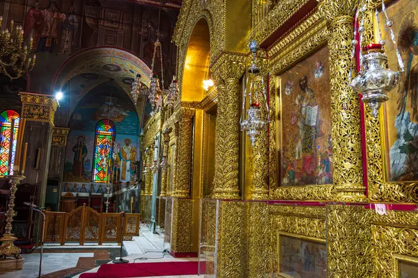 stock image Interior view of the Church of Agios (Saint) Dionysios, located in Zakynthos Town in Greece