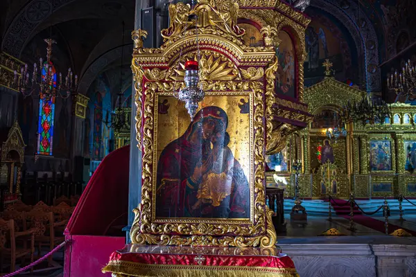 stock image Interior view of the Church of Agios (Saint) Dionysios, located in Zakynthos Town in Greece