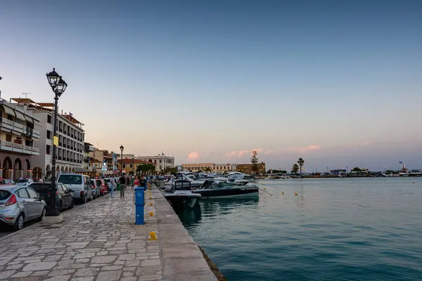 stock image Zakynthos, Greece - June 6 2024: Urban seaside view of the beautiful Zakynthos town during summer period. Zakynthos island in Western Greece.