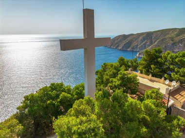 Batı Yunanistan 'ın Zakynthos adasındaki Kampi bölgesinin güzel hava manzarası