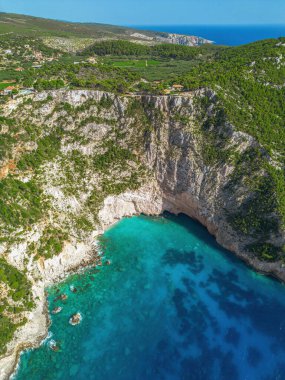 Batı Yunanistan 'ın Zakynthos adasındaki Kampi bölgesinin güzel hava manzarası