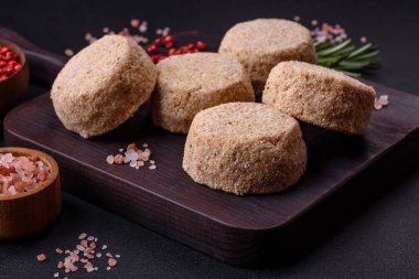 Raw falafel, a traditional oriental dish with spices and herbs. Vegetarian dish