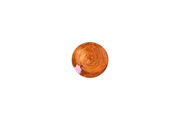 Croissant Hojaldre Redondo Con Relleno Frambuesa Rollo Nueva York Sobre — Foto de Stock