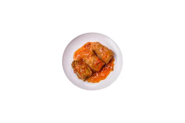 Köstliches Dolma Tomatensauce Mit Karotten Zwiebeln Salz Gewürzen Und Kräutern — Stockfoto