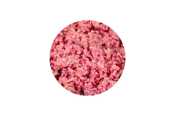 Fresh Raw Beef Mince Onions Pan Cooking Tasty Healthy Food — Stock Photo, Image