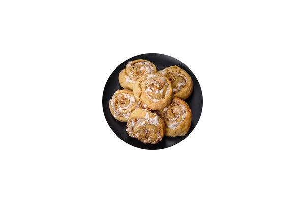 Νόστιμα Φρέσκα Γλυκά Υγιεινά Μπισκότα Φτιαγμένα Στο Σπίτι Λευκό Διαφανές — Φωτογραφία Αρχείου