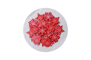 Christmas background with decorations. New Year symbol - decorative fir tree