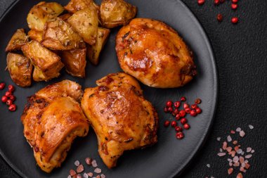 Tuzlu, baharatlı ve çimento kaplı lezzetli tavuk kebabı.