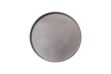 Koyu dokulu arka planda boş seramik tabak. Aile yemeği için mutfak gereçleri hazırlıyorum.