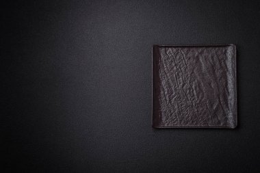 Beton kaplamalı kare boş seramik plaka. Mutfak aletleri