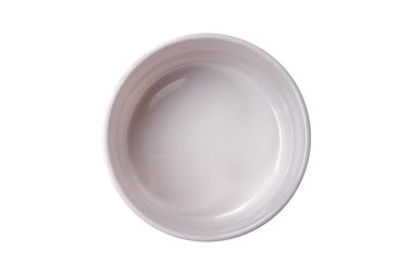 Güzel beyaz seramik et suyu teknesi beton kaplama bir arka planda. Mutfak aletleri