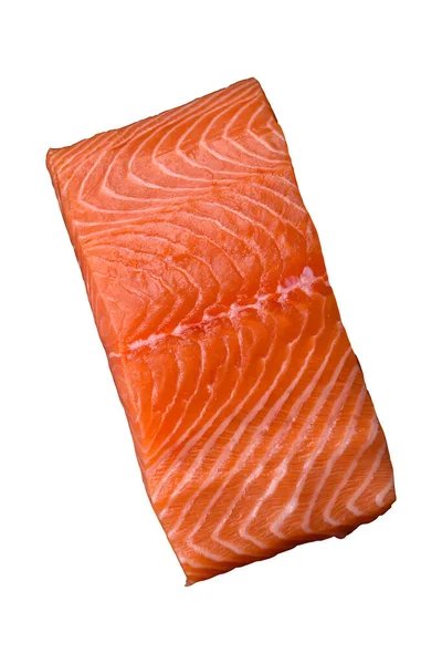 Fresh Raw Salmon Red Fish Fillet Salt Spices Dark Concrete Stock Image