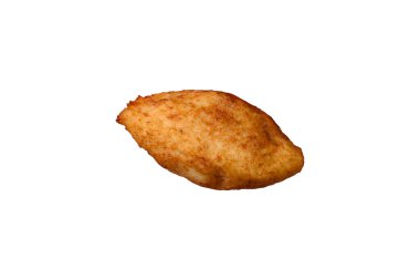 Lezzetli fırınlanmış patates pirzolası. İçi tavuk, sebze, baharat ve tuz dolu.