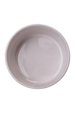 Güzel beyaz seramik et suyu teknesi beton kaplama bir arka planda. Mutfak aletleri