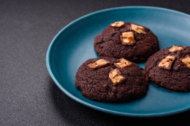 Sweet chocolate cookies made at home for the holiday table