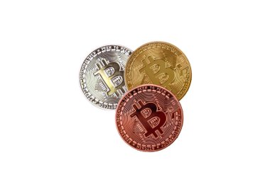 Bitcoin şifreleme kuklası yuvarlak demir para şeklinde. Tasarımınız için kavramsal arkaplan